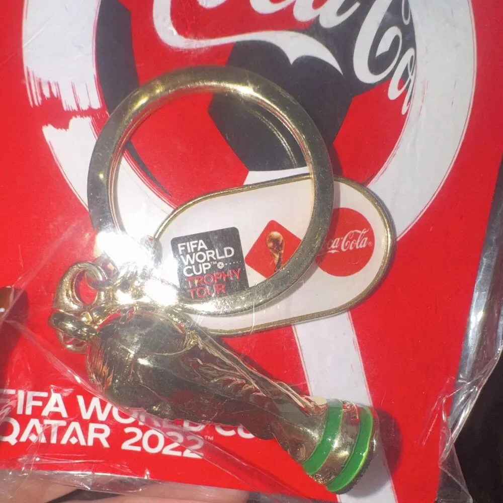Coca-Cola FIFA World Cup Qatar 2022 Trophy Keychain Gold/Green